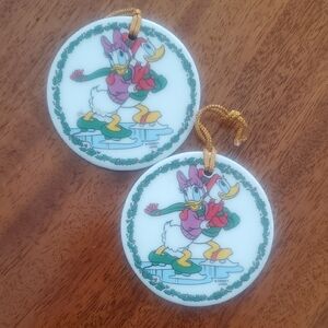 Disney Daisy Duck Christmas Ornaments - Pink, Green, Yellow